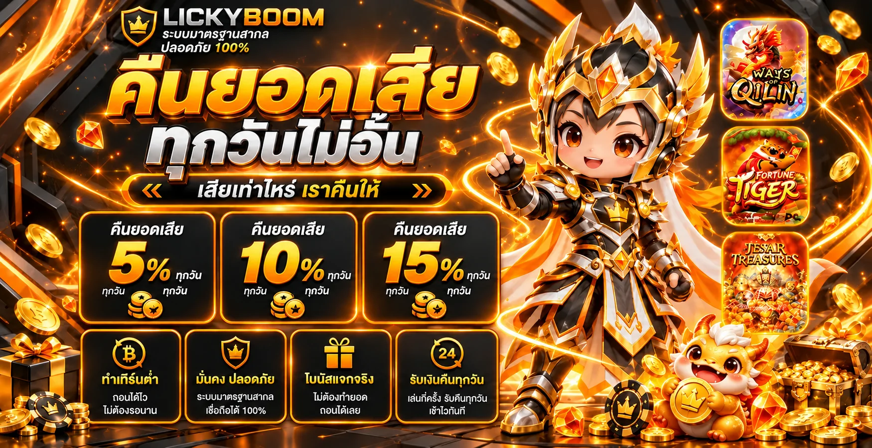 ภาพ LICKYBOOM พร้อมข้อมูลคืนยอดและเกมยอดนิยม
